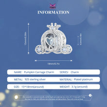 Sterling Silver Pumpkin Carriage Bead Magic Dancing Shoes Pendant Charms