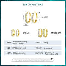 Sterling Silver Classic CZ Huggie Hoop Earrings