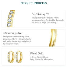 Sterling Silver Classic CZ Huggie Hoop Earrings