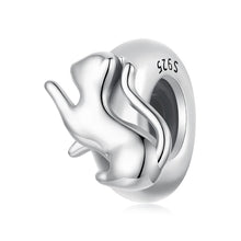 Sterling Silver Paw Print Silicone Beads Retro Pet Heart Charm