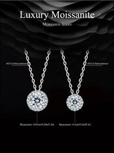 Sterling Silver Round Halo Moissanite Necklace