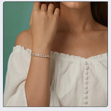 Original Sparkling Leaves White Gold Bracelet