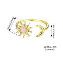 Opal Sun and Moon Open Ring