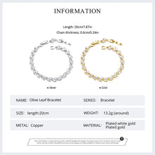 Original Sparkling Leaves White Gold Bracelet