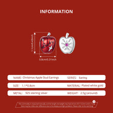 Sterling Silver Red Apple Asymmetrical Earrings