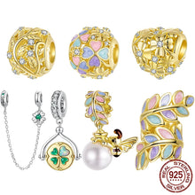 Sterling Silver Autumn Gold Leaves Charms