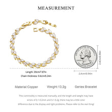 Original Sparkling Leaves White Gold Bracelet