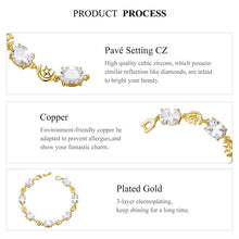 Original Sparkling Leaves White Gold Bracelet