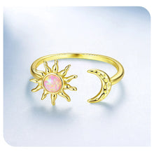 Opal Sun and Moon Open Ring