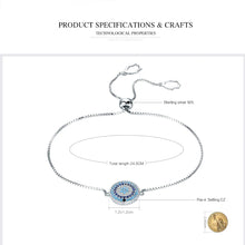 Blue Round Evil Eye Chain Link Bracelet