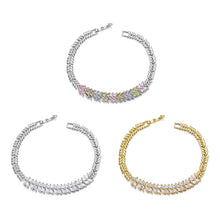 Original Sparkling Leaves White Gold Bracelet