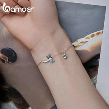 Green and Blue Enamel Dragonfly Bracelet