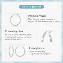 Large Hoop Plain Silver Earrings