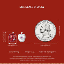 Sterling Silver Red Apple Asymmetrical Earrings