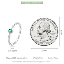 Inlaid with Green Zirconium Ring