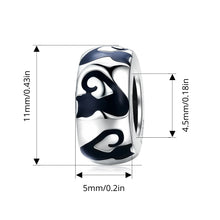 Sterling Silver Paw Print Silicone Beads Retro Pet Heart Charm