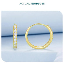 Sterling Silver Classic CZ Huggie Hoop Earrings