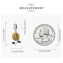 3D Rose Flower Pendant Charm 925 Sterling Silver Rose Gold Color Charms for Bracelet