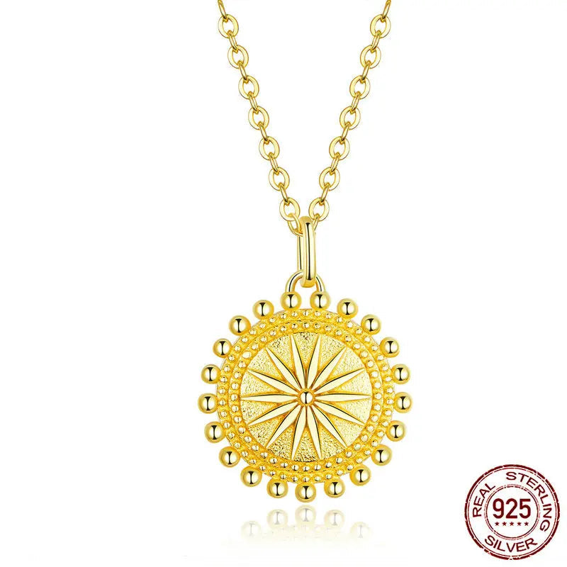 Sun Coin Pendant Necklace