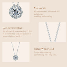 Sterling Silver Round Halo Moissanite Necklace