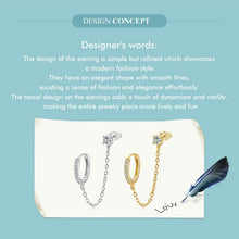 Double Circle Hoop Earrings Long Chain Earrings