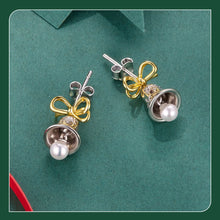 Sterling Silver Snowflake Bell Stud Earrings