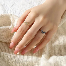 2pc/set Summer Couple Ring Set Sky Blue Sparkling Moon and Sun Ring