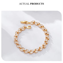 Original Sparkling Leaves White Gold Bracelet