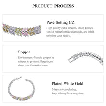 Original Sparkling Leaves White Gold Bracelet