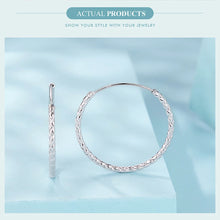 Sterling Silver Carved Floral Silver Large Hoop Earrings