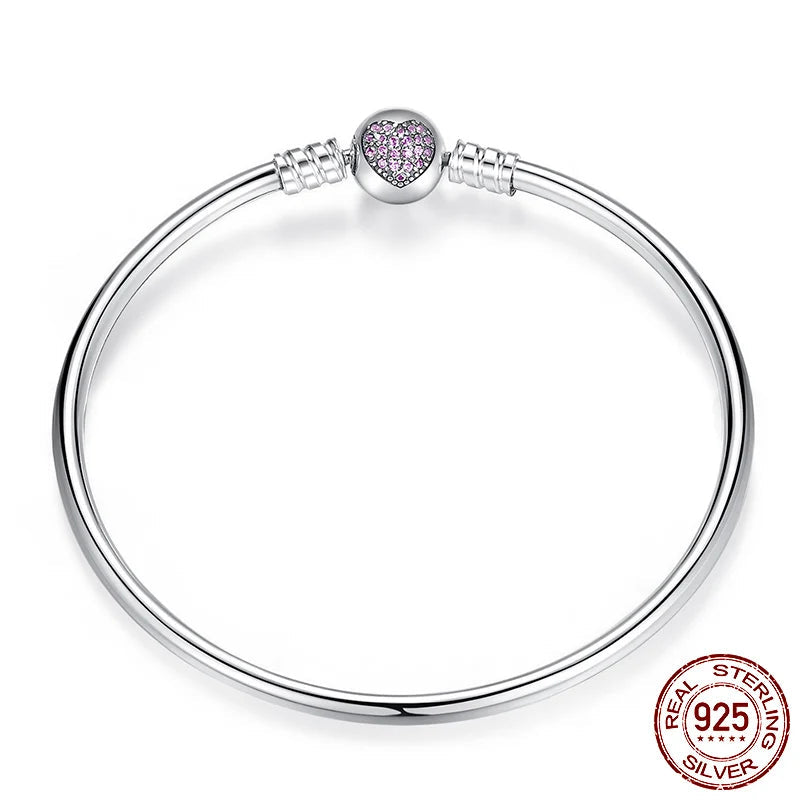 Pink Heart Bangle & Bracelet