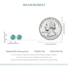 terling Silver Turquoise Halo Stud Earrings