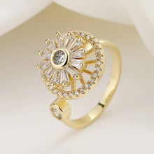 Versatile Flower Rotatable Cubic Zirconia Size Adjustable Rings
