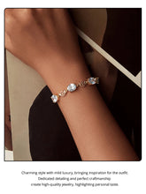 Original Sparkling Leaves White Gold Bracelet