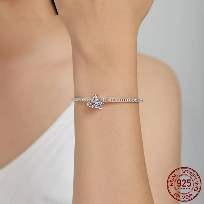 Letter Retro Charms Alphabet Beads Fit Charm Bracelet