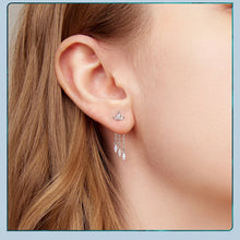 Sterling Silver Flower Tassel Front-Back Earrings