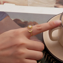 Opal Sun and Moon Open Ring