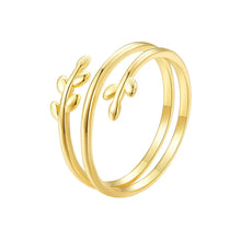 Trendy Multilayer Leaf Open Ring