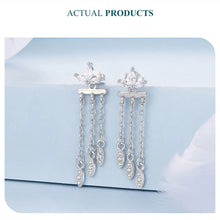 Sterling Silver Flower Tassel Front-Back Earrings