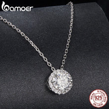 Sterling Silver Round Halo Moissanite Necklace