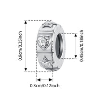 Sterling Silver Paw Print Silicone Beads Retro Pet Heart Charm