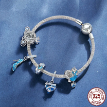 Sterling Silver Pumpkin Carriage Bead Magic Dancing Shoes Pendant Charms