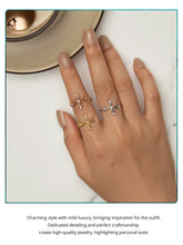 Retro Pattern Cross Ring