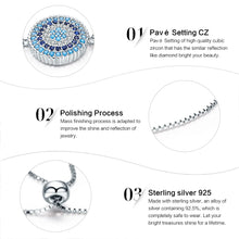 Blue Round Evil Eye Chain Link Bracelet