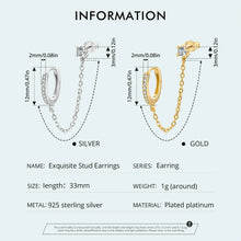 Double Circle Hoop Earrings Long Chain Earrings