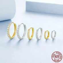 Sterling Silver Classic CZ Huggie Hoop Earrings