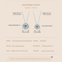 Sterling Silver Round Halo Moissanite Necklace