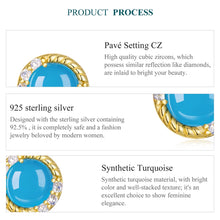 terling Silver Turquoise Halo Stud Earrings