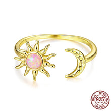 Opal Sun and Moon Open Ring