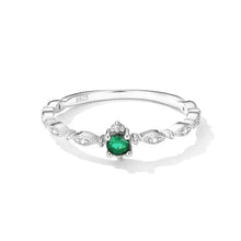 Inlaid with Green Zirconium Ring